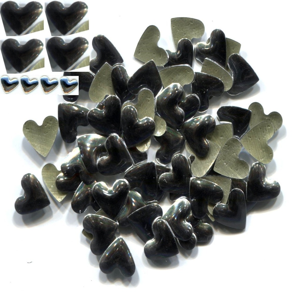 HEARTS Smooth Rhinestuds 6mm Hot Fix  SILVER‎ Color    2 Gross  288 Pieces